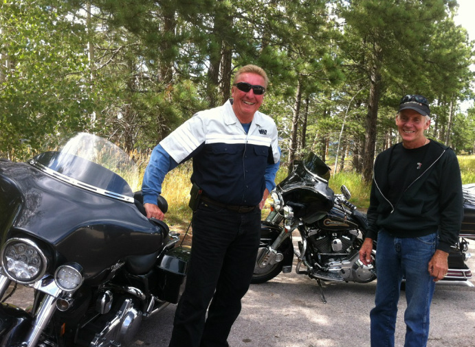 The bikers from Florida who saved the day by herding buffalo for the first time.